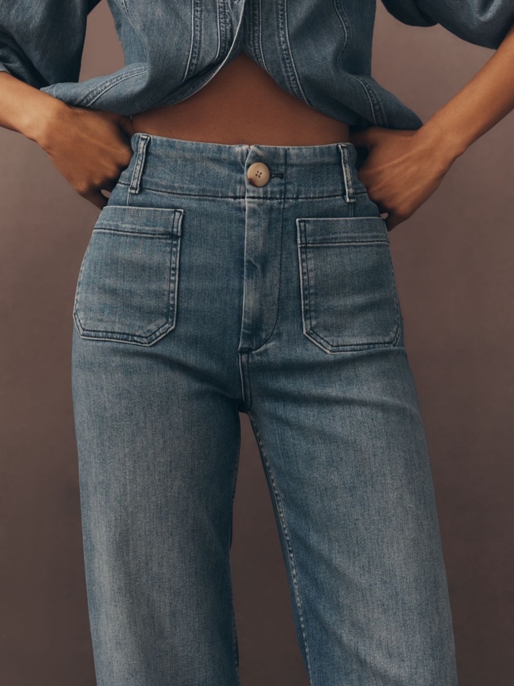 Maeve by Anthropologie The Colette Crop High-Rise Wide-Leg Jeans, size 26 - Picture 2 of 11